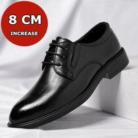 3/6/8 CM chaussures d'ascenseur hommes chaussures habillées noir en cuir souple hommes rehausser chaussures formelles décontracté hommes d'affaires Oxfords costume chaussures