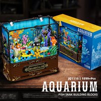 1599 PCS Dream Aquarium Building Blocks Kit Toys, Motorized Jellyfish Clownfish with LED Lights, Adult Relax Gift For Kids