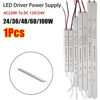 1Pcs 24W 36W 48W 60W 100W LED Driver Power Supply AC220V To DC 12V/24V Ultra Thin Switching LED Driver