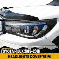Frontlampenabdeckung für Toyota Hilux Revo 2015-2018 ABS Mattschwarz Scheinwerferabdeckung Zierleiste Scheinwerferschutz Autozubehör.
