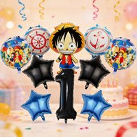 One Pieces Theme Birthday Number Balloon Luffy Boys Girls Party Decoration Supplies Anime Figures Models Ballons Set Gifts