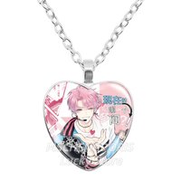 Which Face Does Tamon Have Now? Tamon's B-Side Cartoon Glass Cabochon Heart-Shape Pendant Necklace Charm Jewelry Fans Gift