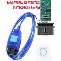 FOR Vag KKL 409 Switch FIATECUSCAN For Fiat Work For VAG-KKL 409.1 with FTDI FT232RL Chip OBD2 Interface Cable Car ECU Scanner
