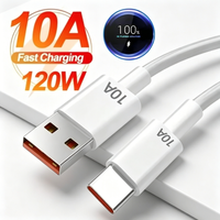 120W 10A Super Fast Charge Data Cord USB to Type C Fast Charging Cable for Samsung Xiaomi Huawei OPPO Mobile Phone Charging Cord