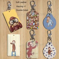 monkey Curious cute George Holder For Bank Business Work Card Holder Student Card Case Bus Card Keychain