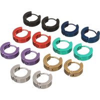 LOULEUR 1 Pair 14mm Stainless Steel Stud Earrings Colorful Round Earing For Women Men Ear Jewelry Stud Piercing Jewelry