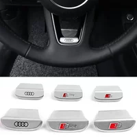 Round/D Shaped Car Steering Wheel Decals Decorative Sticker for Audi Sline Logo A3 A4L A5 A6L Q3 Q5 Q7 Q2L Styling Accessories