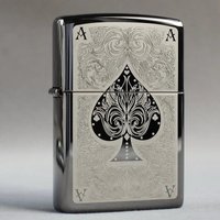 Original Zippo Windproof Lighter Black Ice Spade A Dark Pattern Men's Gift Cool EDC Collectible