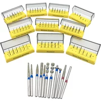 1 Set Dental Diamond Burs Drills Dia.1.6mm Burs Set for High Speed Handpiece Dental Polishing Material