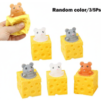 1/3/5pcs Pop Up Funny Mouse and Cheese Block Squeeze Stress-relieving Pet Cheese Mouse Cheese Pinch Fun Stress Ball