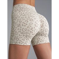 Women's High Waist Leopard Shorts Yoga Tights Casual Seamless Sporty Fitness Short Leggings Female Cycling Running Gym Shorts