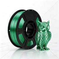 Silk PLA Filament 1.75mm, 3D Printer Filament, Dimensional Accuracy +/- 0.02mm, Print with Most FDM 3D Printers, Green