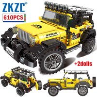 ZKZC Technical Off-road Racing Vehicle Truck Car Model Building Blocks City Monster Trucks Bricks Toys For Children Gift