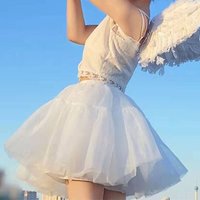 Fashion Without hoop Petticoat JK Lolita Underskirt Crinoline Cosplay White Flower Dress Accessories
