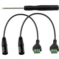 2pcs XLR 3 Pin Male to 3 Pole Terminal Connector Speaker Microphone Adapter Cable Sound Equipments Live Performance & Recording