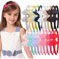 5/20pcs Cute Girls Headband Ribbon Hair Bows Hairbands Kids Children Satin Plastic Hairbands KIds Girls Party Hair Accessories