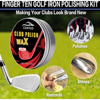 Premium Golf Club Cleaning Kit - Soft Cloths, Metal Cleaner & Sponge, Restores Shine, Protects Against Tarnish for All Golfers