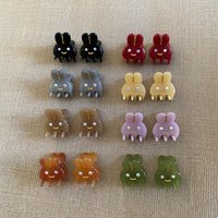 2pcs/set Acetate Mini Hair Claw Clip Small Size Cute Sweet Rabbit Animal Geometric Hair Clips Side Pins Women Hair Accessories