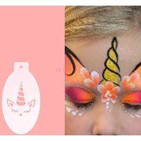 1pcs Facial painting template, painting mold, tattoo printing board, unicorn princess printing board