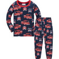 100% Cotton Children's Pajama Set 1-8 Year Old Boys and Girls Full Print Cartoon Pajama 2ps Comfortable Long Sleeve Home suit