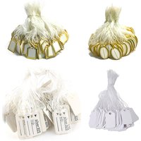 Jewelry Labels Business Cards 100Pcs/lot Price Tags Diy Tie String Jewelry Display Label Gold and Silver Small Tag