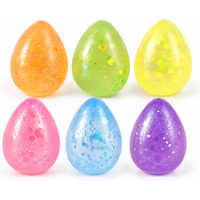 Kawaii Transparent Glitter Teardrop Squishy Slow Rising TPR Fidget Toy Stress Relief Squeeze Gift For Kids