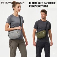 Waterproof Nylon Crossbody Bag Lightweight Shoulder Bag Travel Messenger Bag Large Capacity Sling Bag with Small Storage Pouch