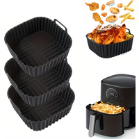 1 Square Air Fryer Pan Reusable Nonstick Silicone Basket, Square Heat Fryer Silicone Pot Bladder, Kitchen Accessories