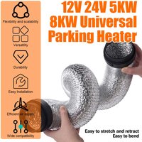 75mm Flexible Aluminum Foil Air Vent Hose High Temperature Resistant Extendable To 1.5m With Vent Cover For Diesel Heater