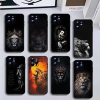 Cool king lion fashion pattern design Phone Case For iPhone17,16,15,14,13,12,11 Plus,Pro Max,Soft Black Cover
