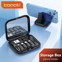 Toocki USB Typ C zu USB C Kabel 60 W 4 In 1 Mini Datenkabel Set Lagerung Box Schnelle Lade ladegerät Handy Halter Für Xiaomi