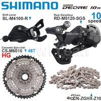 AliExpress Shimano SHIMANO DEORE 10 speed Groupset include M4100 Shifter M4120 M5120 Rear Derailleur Cassette 42T 46T and X10 Chain Bike Parts