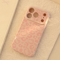 Pink Leopard Print Shockproof Case for Apple iPhone 17 Pro Max 16 15 14 13 12 11 16 Plus Candy Soft Silicone Bumper Phone Cover