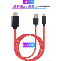 2 IN 1 Micro USB to 5Pin HDMI-compatible Adapter Cable USB to HDTV Converter 1080P Video Cable HDTV For Samsung Galaxy S2 3 4 5