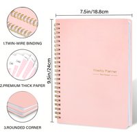 52 Weeks Weekly Planner Notebook A5 Undated Spiral Agenda Daily Student Schedules Journal Stationery Office School Supplies