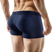 JOCKMAIL Mens Padded Underwear Men's Sexy Fashion Ice Silk Mesh Breathable Soft Comfortable Butt Lift Boxer Briefs Underwear