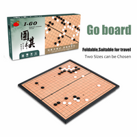 Folding Go Board Set 13 19 Line Gomoku Chess Set Portable Travel Educational Puzzle Game for Kids Adults Beginners Gift