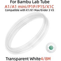 For Bambu Lab Ptfe Tube P1P AMS A1 Mini 3D Printer Teflonto Pipe 1.75mm Bambulab Ptfe Tube 4/8m Transparent White AMS LITE
