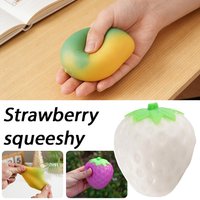 1pc Stress Relief Squeeze Toy for Adults, Color-Changing Fruit Ball Strawberry & Mango Slow Rebound De-Stress Toy, Creative Gift