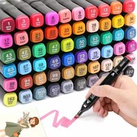 24-80 color Kids Drawing Toys Double Headed Art Marker Pen Set Draw Sketching Alcohol Oily Based Markers Graffiti Manga Supplies