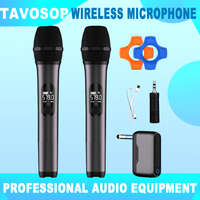 Professional RHF Wireless Microphone 492FT Range Receiving Rechargeable Wireless Mic Less Latency Karaoke Mic for Singing DJ