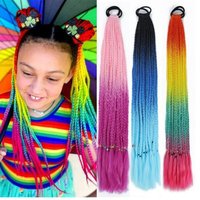 African Twist Crochet Hair – 50g Colorful 3-Strand Dreadlock Ponytail for Women, Handmade Braided Extensions
