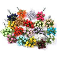 60/120Pcs 6cm Artificial Rose Flowers Bouquet Silk Fake Flowers for Home Decor DIY Wedding Decor Craft Wreath Gift Accessories