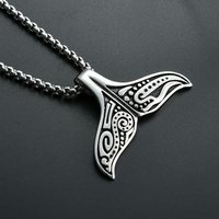 Creativity Fashion Stainless Steel Whale Tail Pendant for Men Women Punk Hip Hop Animal Chain Necklace Jewelry Gift Wholesale
