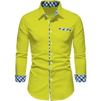 2023 Men's Hot Selling Business Office Long Sleeve Solid Color Spliced Shirt Outdoor Street Leisure High Quality Fabric Polo Top