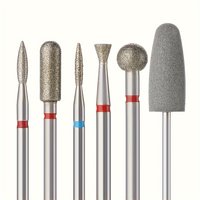 6pcs/set Diamond Sand Nail Files Drill Cuticle Polishing Bit Nail Grinding Head Electric Manicure Set