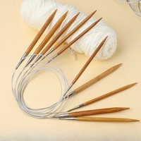 1 set carbonized circular knitting yarn handmade circular needle sleeve stainless steel bamboo needle complete tool special set