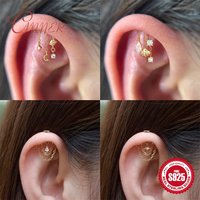 CANNER 925 Sterling Silver Star Moon Charm Tassel Piercing Earring Women's Water Droplet Shell Fashion Dainty Valentine Day Gift