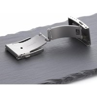 16/18/20/22MM 316L Stainless Steel Brushed Folding Safety Buckle Double Lock Button Push Extendable Adjustable Watch Band Clasp