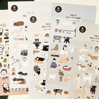Korean Suatelier Collection Cute Pet Puppy Cats Home Daily Stickers DIY Scrapbooking Journey Diary Stationery Stickers Supplies